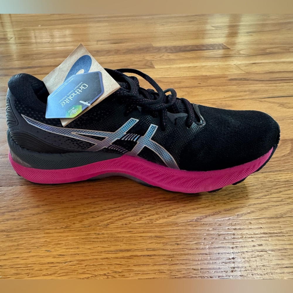 Asics Women's Black and Pink Athletic Shoes
